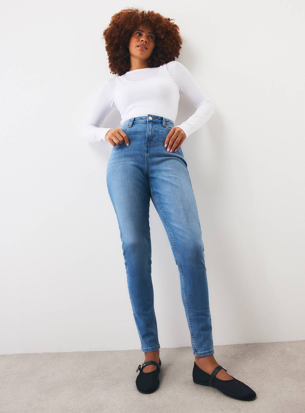 Blue Mid Denim Skinny Jeans 20L - Image 2